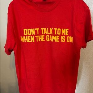 Red Graphic T-Shirt - "Don't Talk to Me When the Game is On"